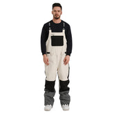 MARKERWAY Men's Colorblock Snow Bibs Pants